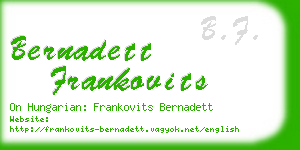 bernadett frankovits business card